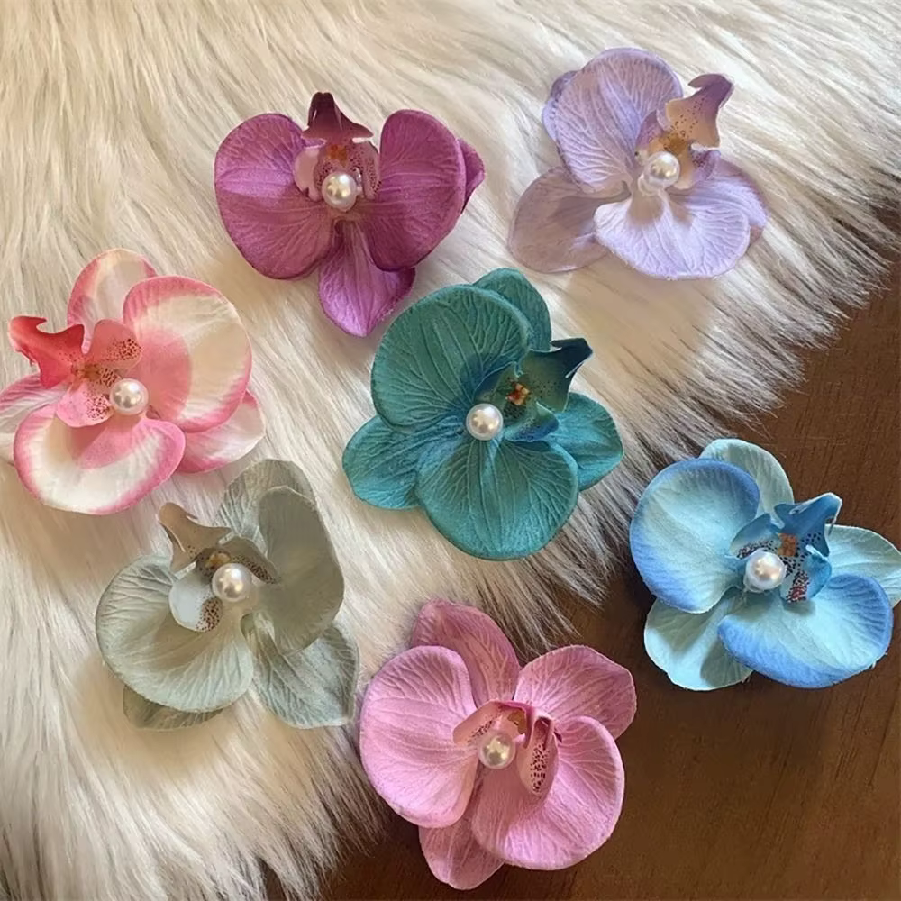 1 pièces Phalaenopsis perle pince à cheveux orchidée papillon