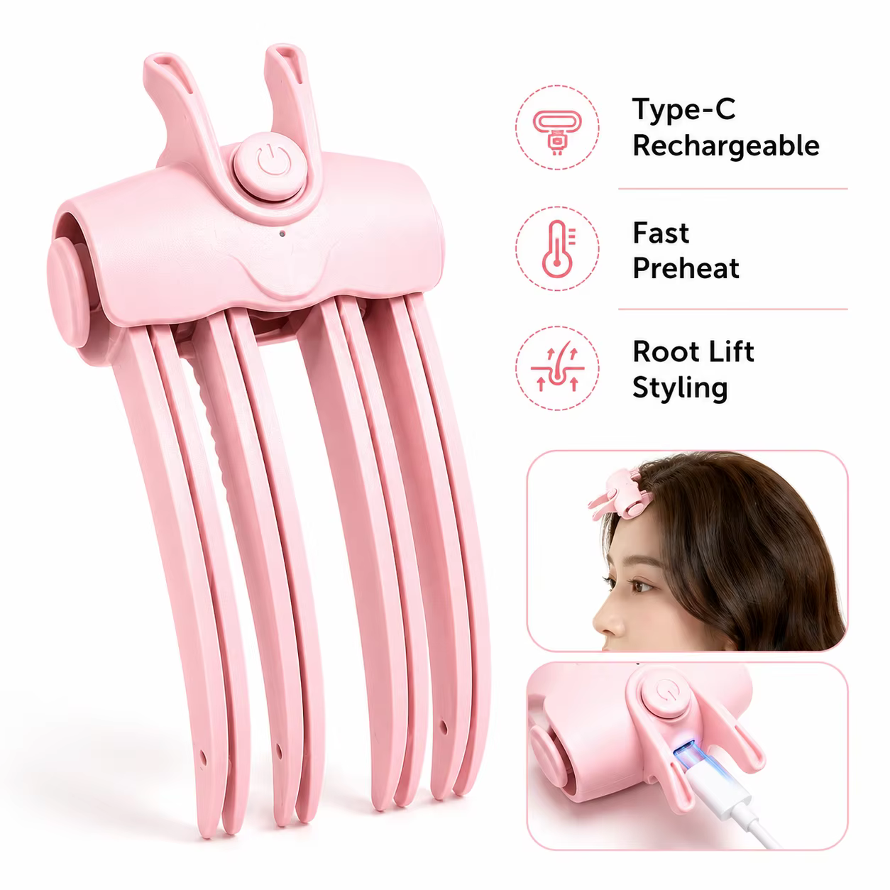 Volumateur de racines de cheveux électrique chauffant