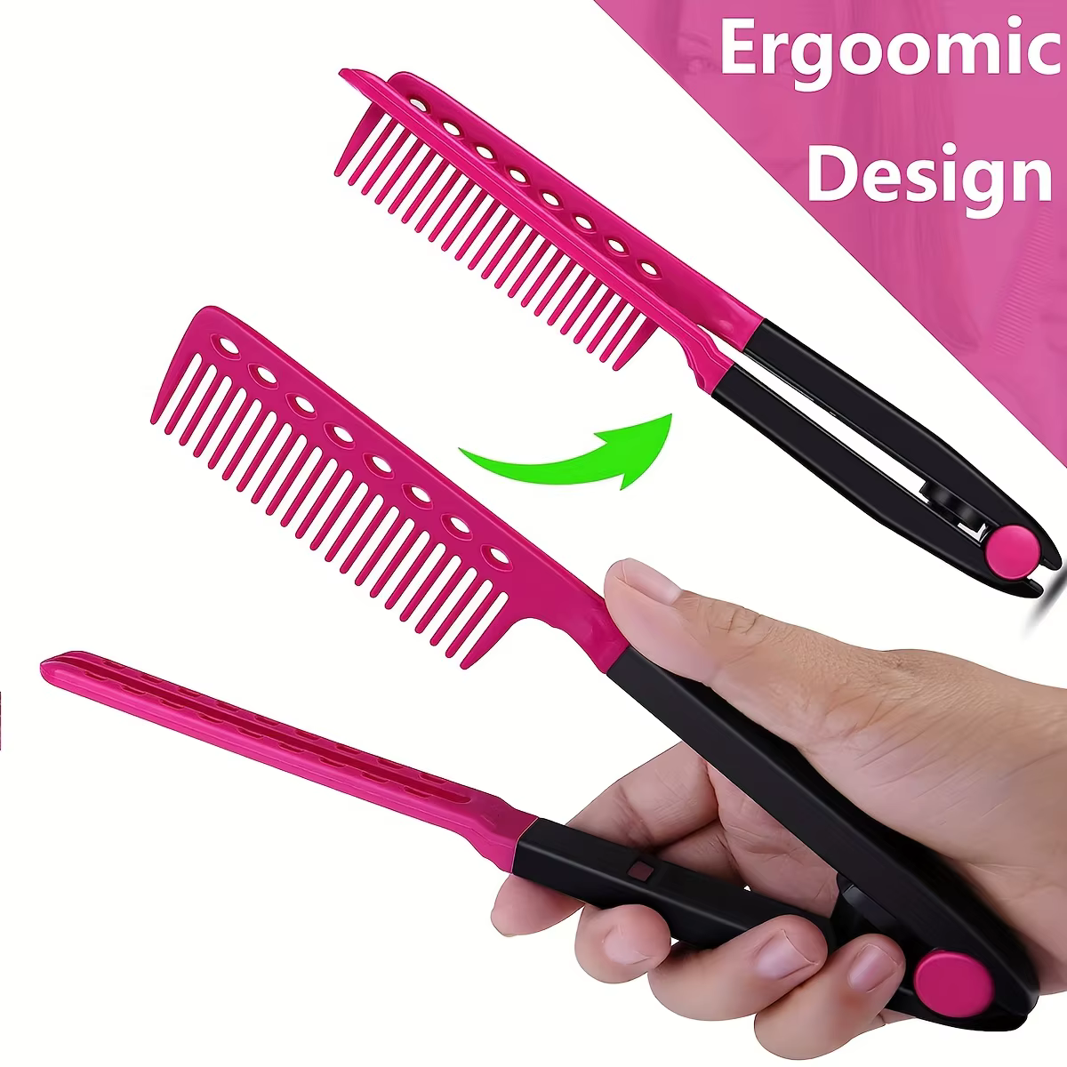 Peigne à cheveux droit en forme de V