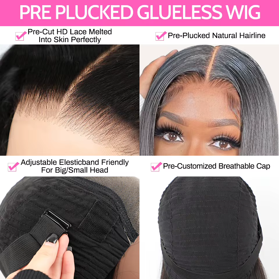 Wear Go perruque ISEE cheveux mongol vague d'eau 7x5 sans colle pré-épilés perruques humaines prêt à l'emploi pré-coupé