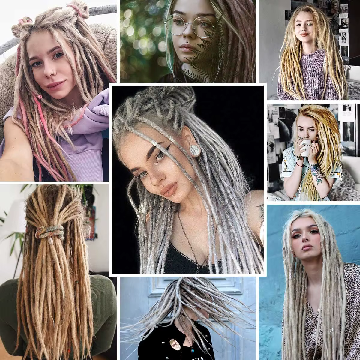 Extensions de dreadlocks synthétiques de 24 pouces