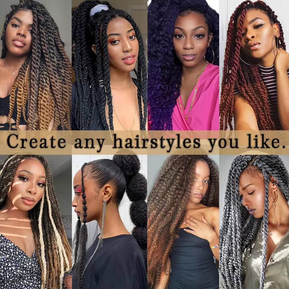 Marley Meche Afro Kinky Tressage Cheveux 18 pouces Synthétique Crochet Marly Twist Tresses Extensions