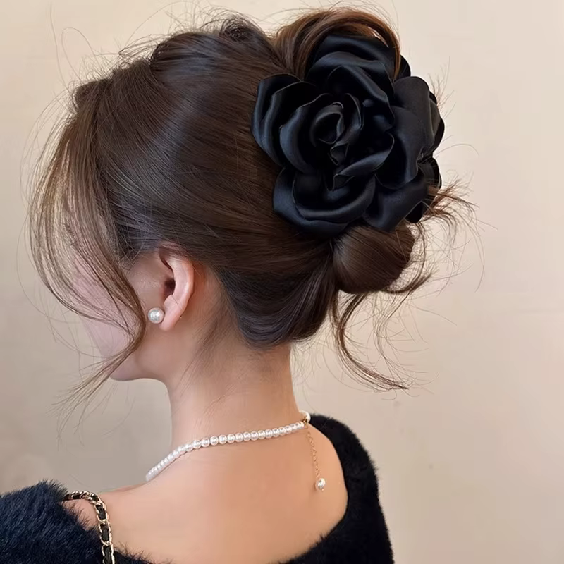 Pince à cheveux en forme de rose pour femme