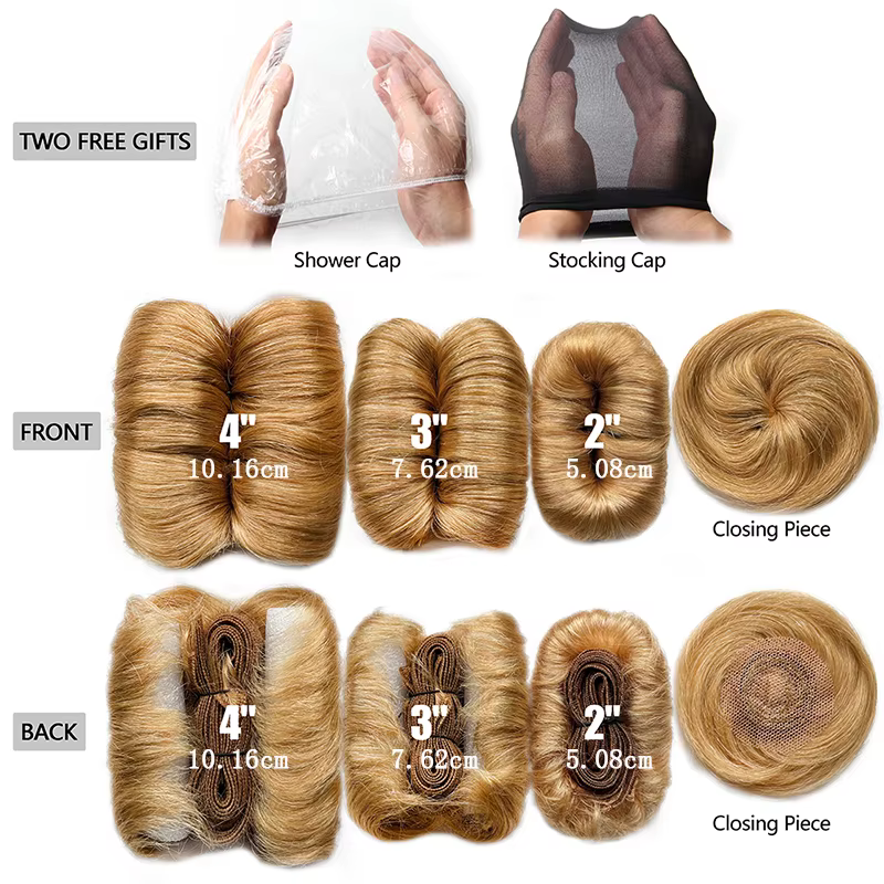Tissage en lot brésilien naturel bouclé avec Closure circulaire