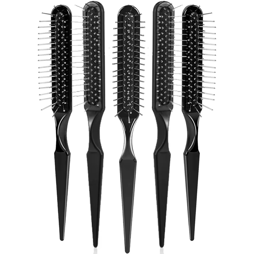 Paquet de 5 brosses à perruque synthétiques-brosse métallique à 3 rangées