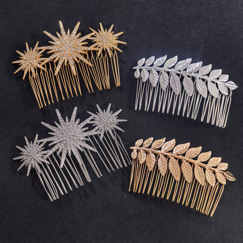 Pinces à cheveux en métal en forme d'étoile de cristal pour femmes et filles
