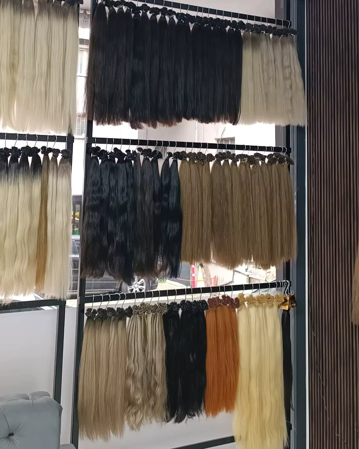 Cheveux raides pointe plate Extensions