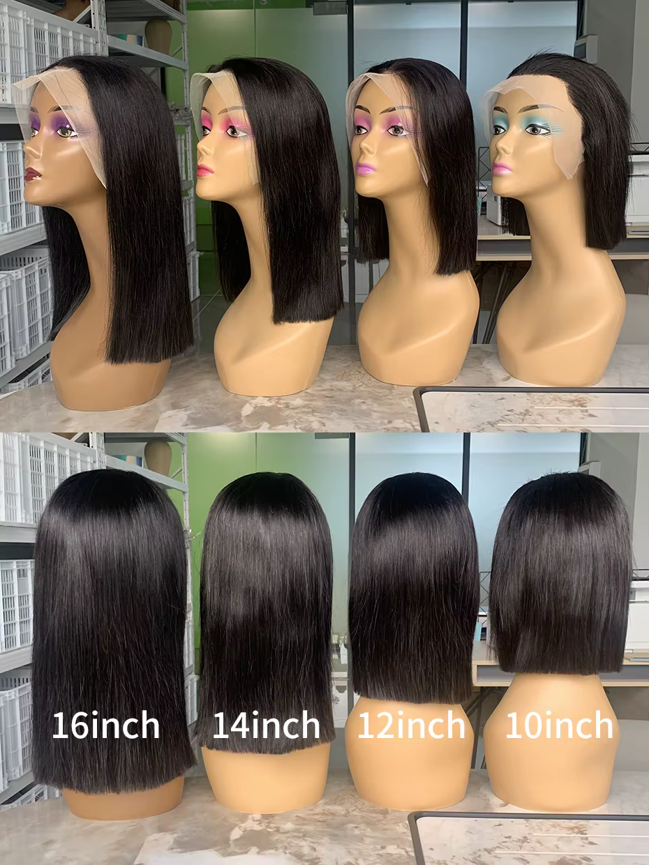 Perruque sans colle 5x5 15A SDD Full Bob en cheveux humains