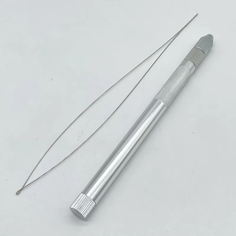 1 ensemble de tubes métalliques pour extensions de cheveux avec 3 aiguilles et 1 boucle