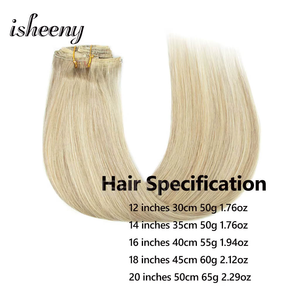 Extensions de cheveux humains à clipser de 12 à 20 pouces