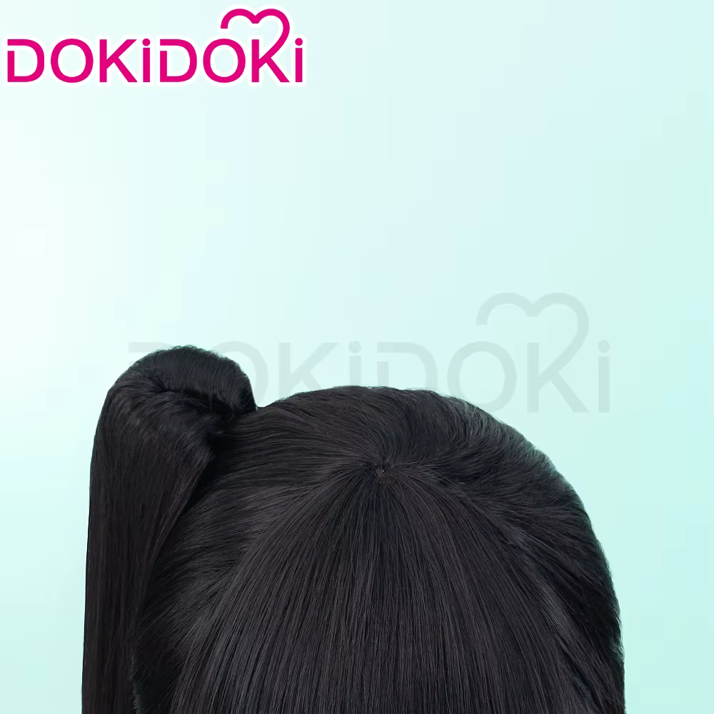 DokiDoki-Perruque cosplay noire pour femme