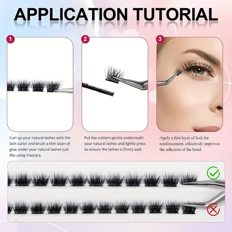 Un ensemble de 384 extensions de cils conçu pour sublimer les coins extérieurs des yeux