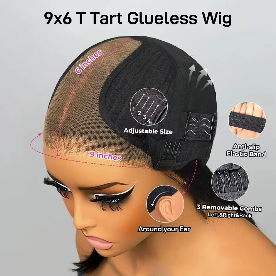ISEE HAIR 9x6 T partie coupe en couches Bob perruque sans colle Yaki