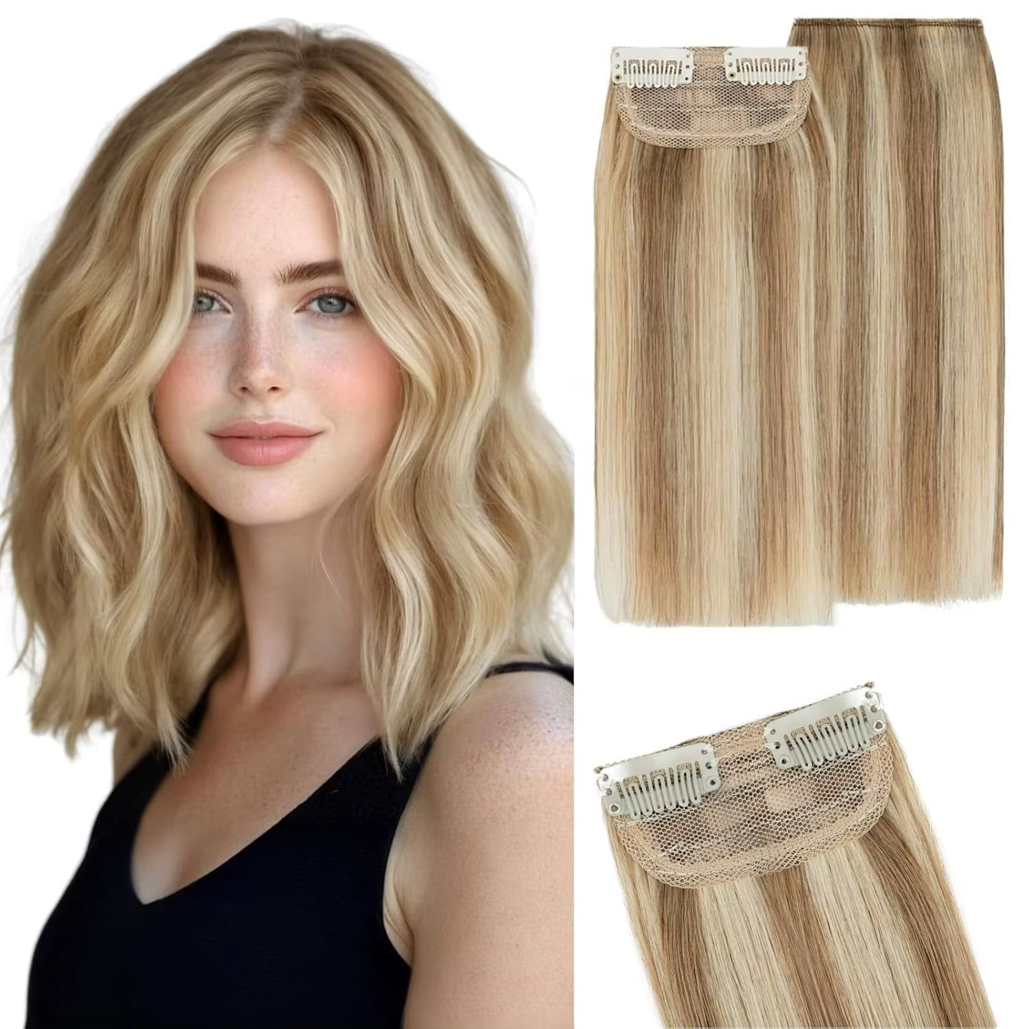 Extensions à clipser en cheveux humains véritables - 5 pièces