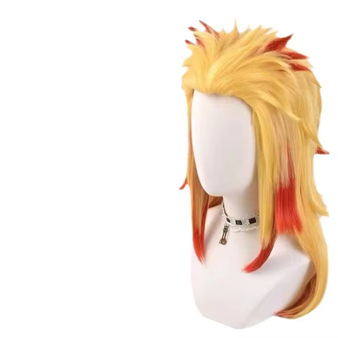 Perruque De Cosplay Anime Chasseur De Demons Rengoku Kyoujurou