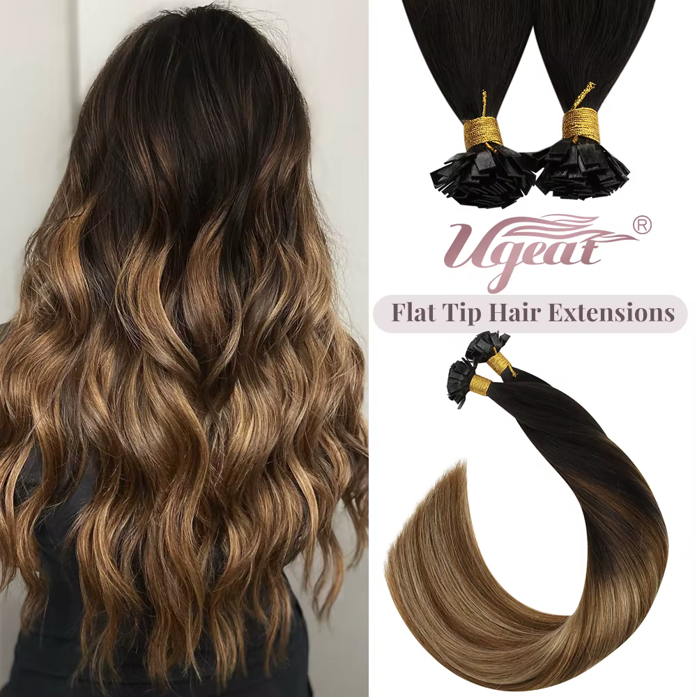 Ugeat – Extensions de cheveux naturels à pointe plate