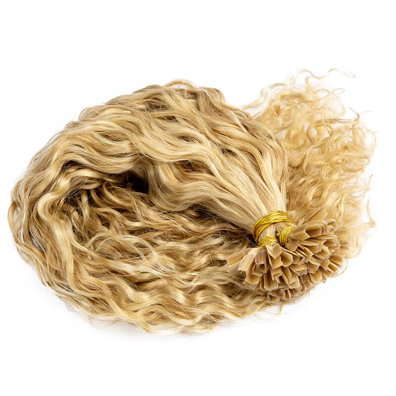 Extensions de cheveux humains à pointe en V en kératine