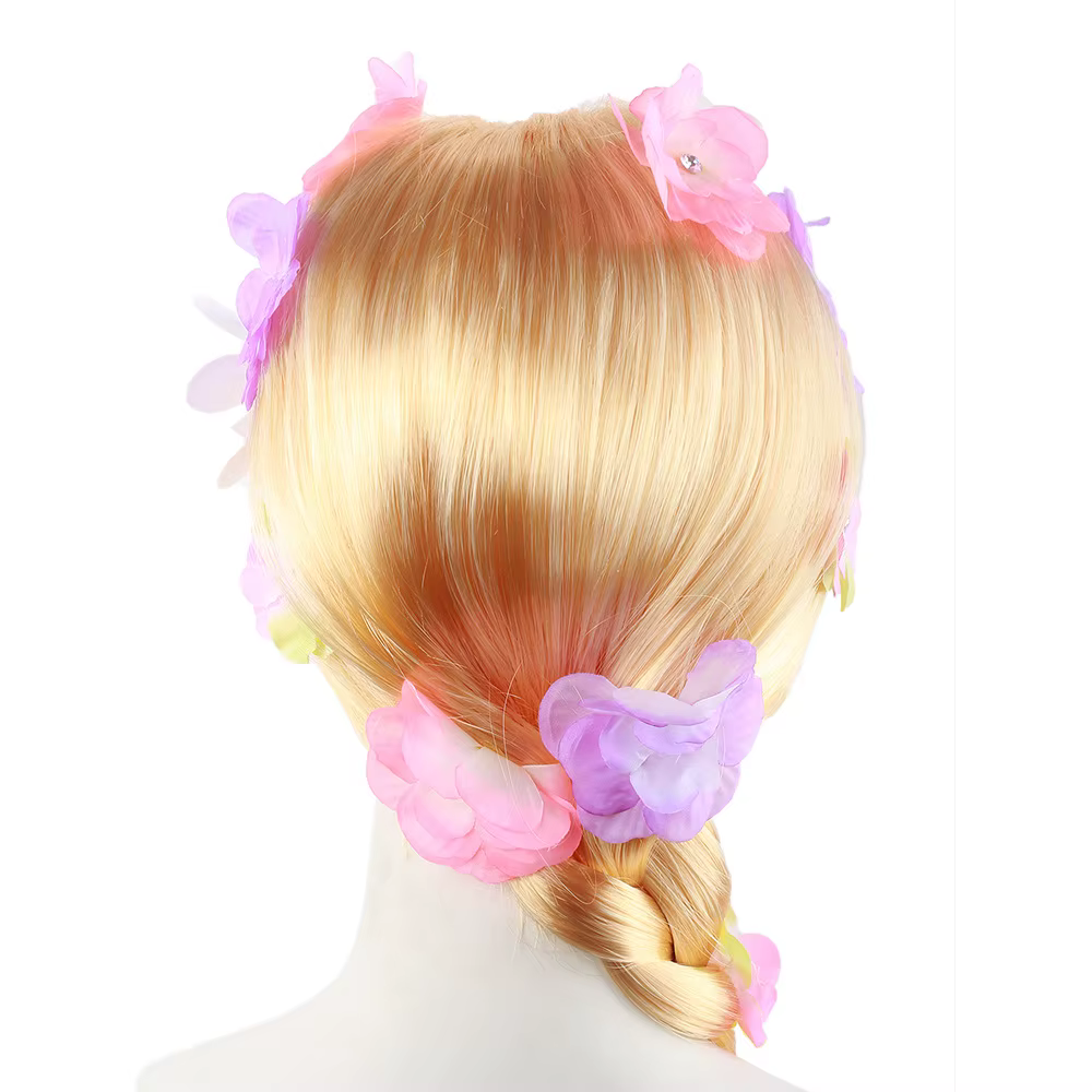 Perruques longues blondes Raiponce pour enfants
