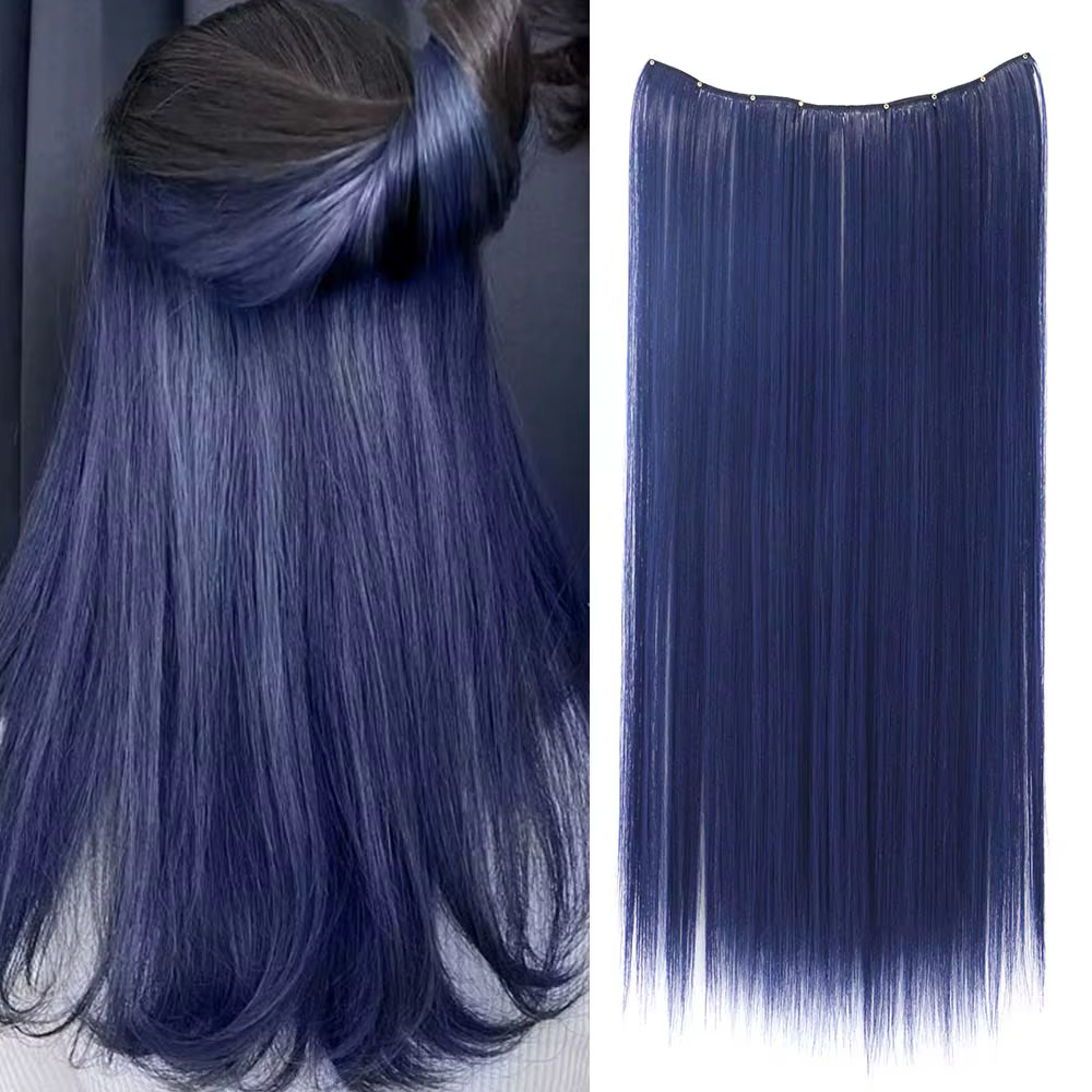 Extension de cheveux à clips colorée de 22 pouces pour femmes