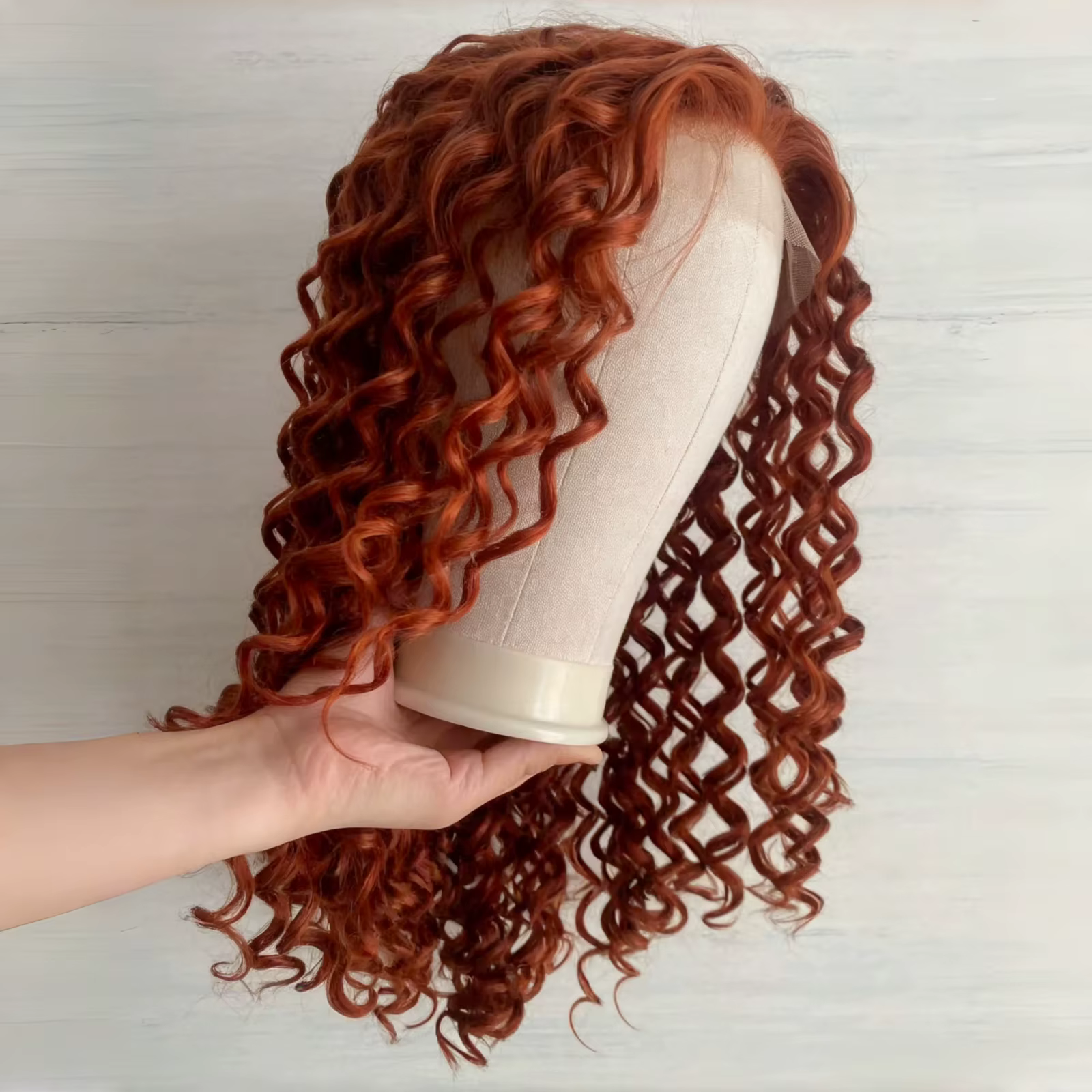 Auburn gingembre 13X4 perruques avant en dentelle bouclée profonde pour les femmes cuivre rouge Orange cheveux synthétiques longs crépus résistant à la chaleur fête Cosplay