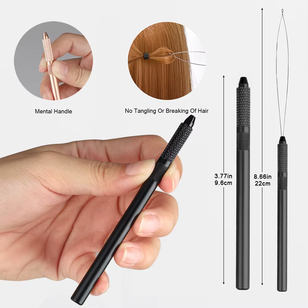 Outil de boucle d'extension de cheveux avec 4 fils de fer supplémentaires