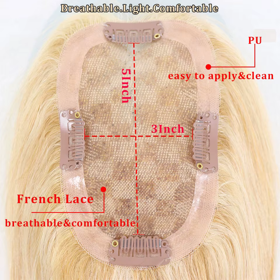Extensions capillaires humaines blondes ombrées de 16 pouces pour femmes, avec racines foncées et mèches, postiches lisses à clipser pour femme