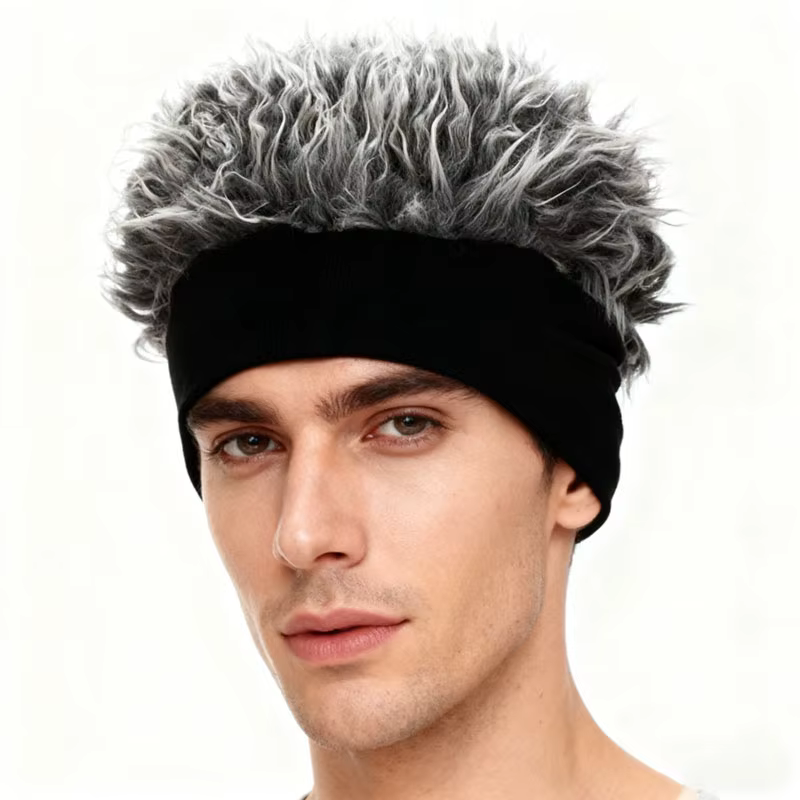 Chapeau de perruque polyvalent à la mode avec cheveux réalistes