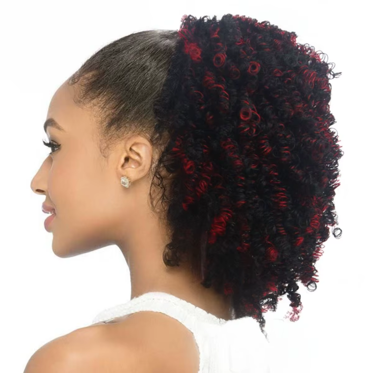 Extension de chignon afro bouclé frisé avec cordon de serrage pour femmes noires