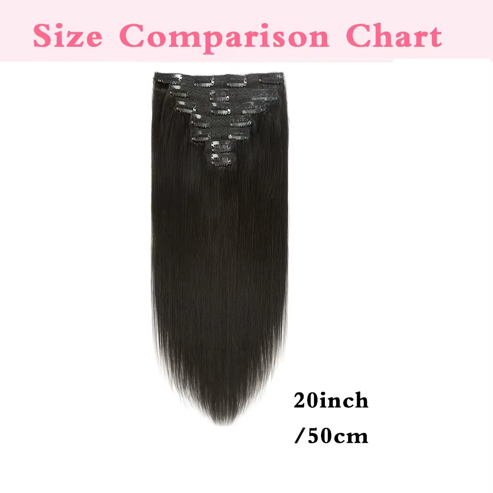 Extensions de cheveux synthétiques lisses de 20 pouces