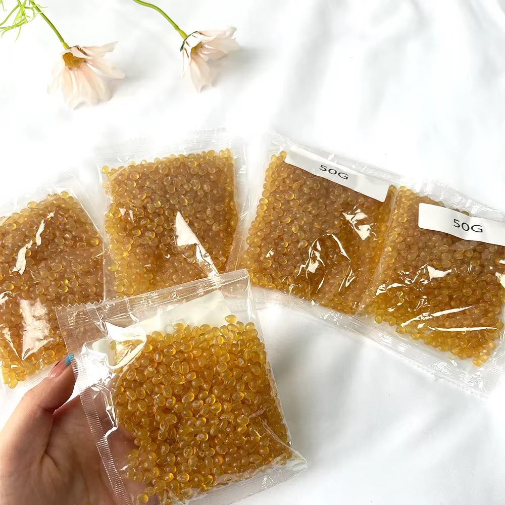Granulés de colle à la kératine 50g/sac, jaune blanc, outils pour extensions de cheveux, colle à la kératine italienne pour extensions de cheveux