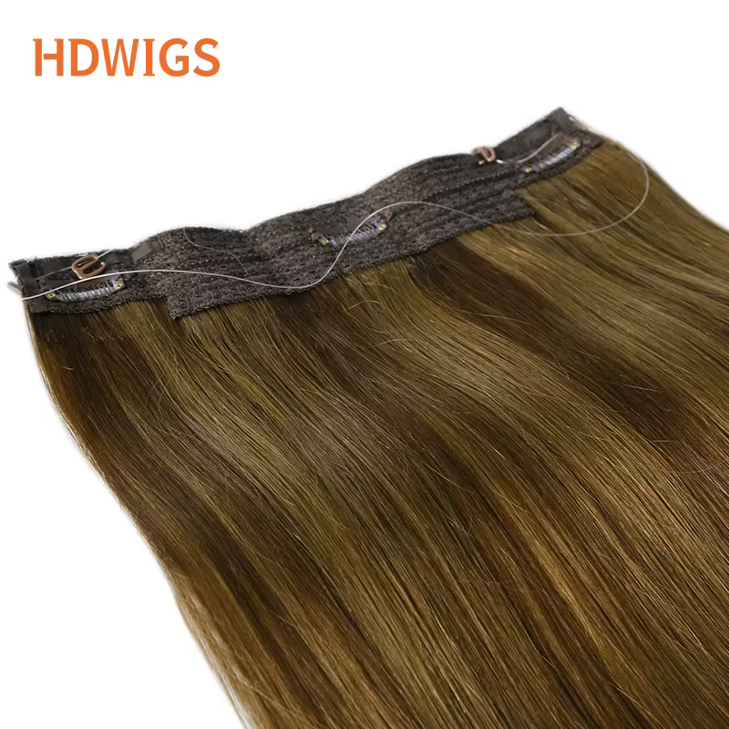 Extensions de cheveux naturels brésiliens à fil invisible