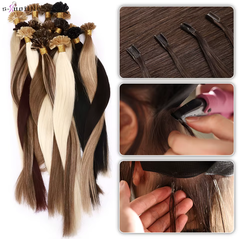 S-noilite-Extensions de Cheveux Humains Lisses
