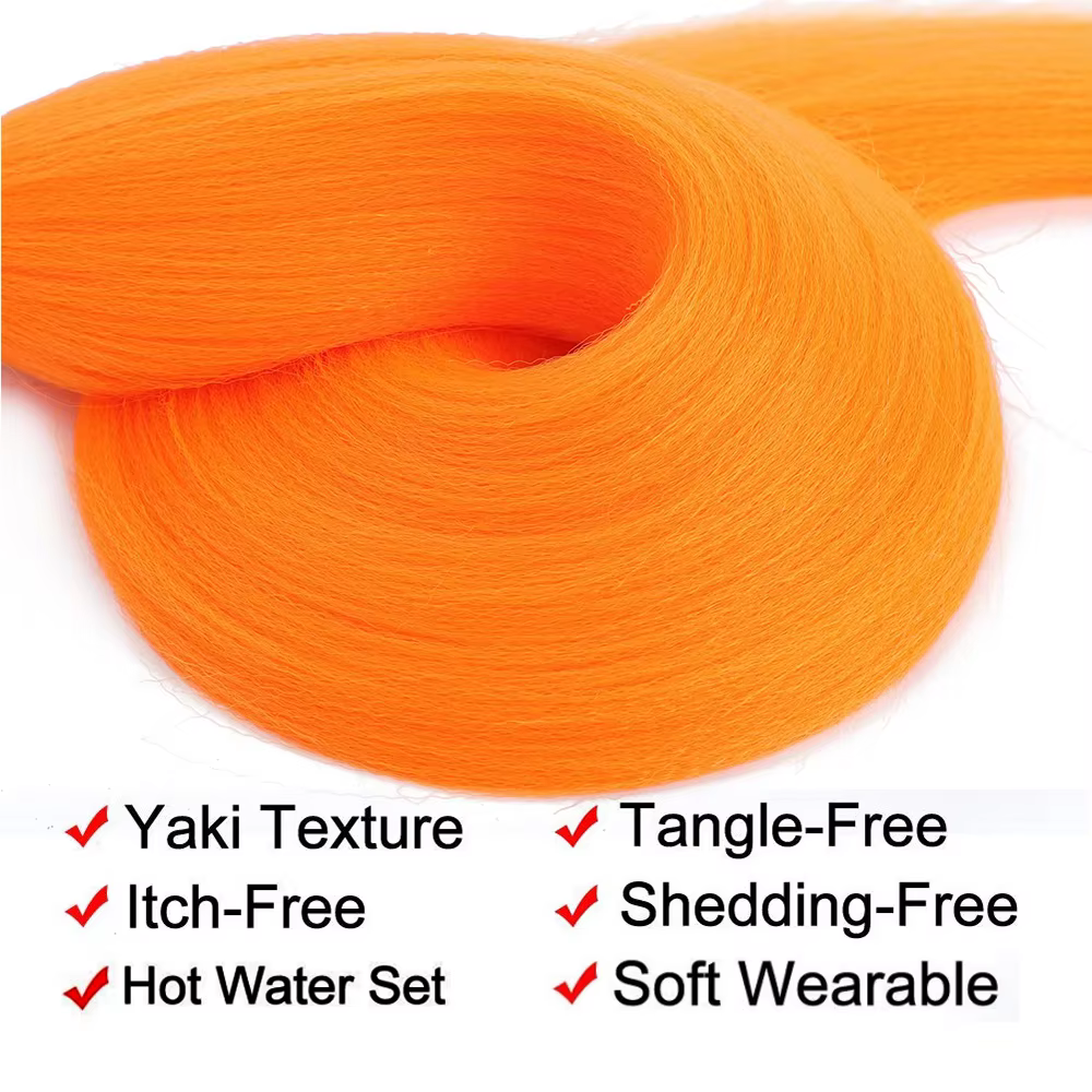 Extensions de cheveux synthétiques Yaki souples pré-étirées