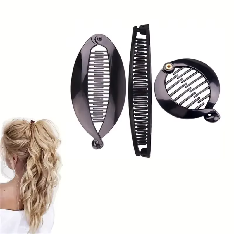 Lot de 3 pinces à cheveux noires