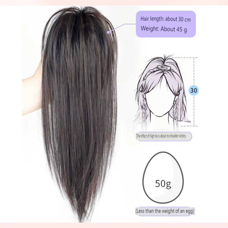 Clip moelleux queue de poney morceau de cheveux longue bouclée ondulée