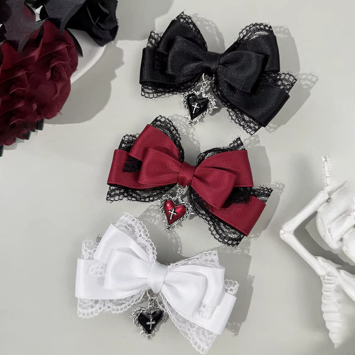 Pince à cheveux gothique Style Lolita