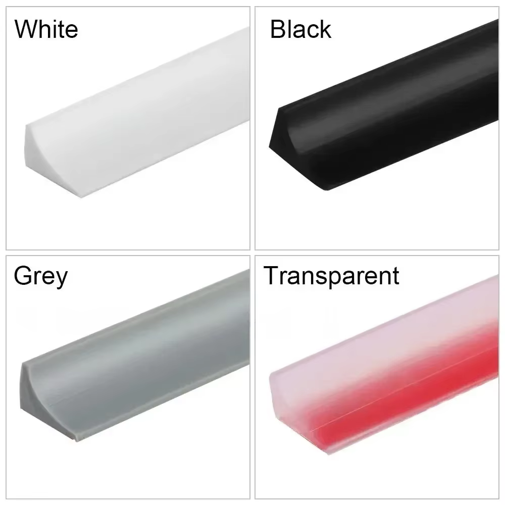 1 bande de retenue d'eau autocollante en PVC, barrière de douche pliable pour le bas de porte, pare-eau pour salle de bain