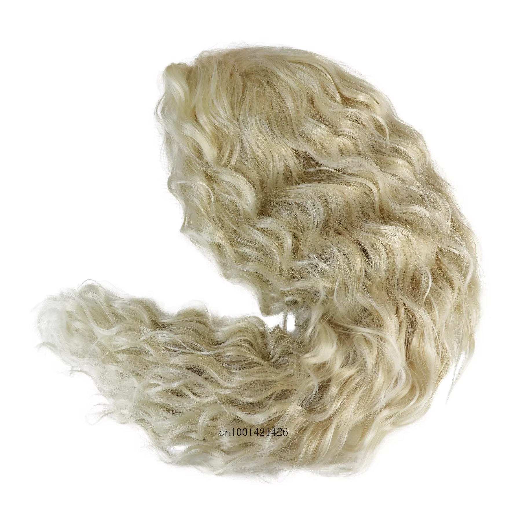 Perruque synthétique bouclée longue jaune Blonde réaliste