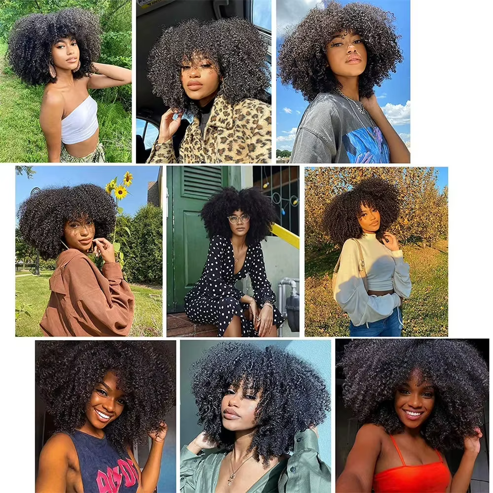 Extensions de cheveux humains brésiliens vierges bouclés afro