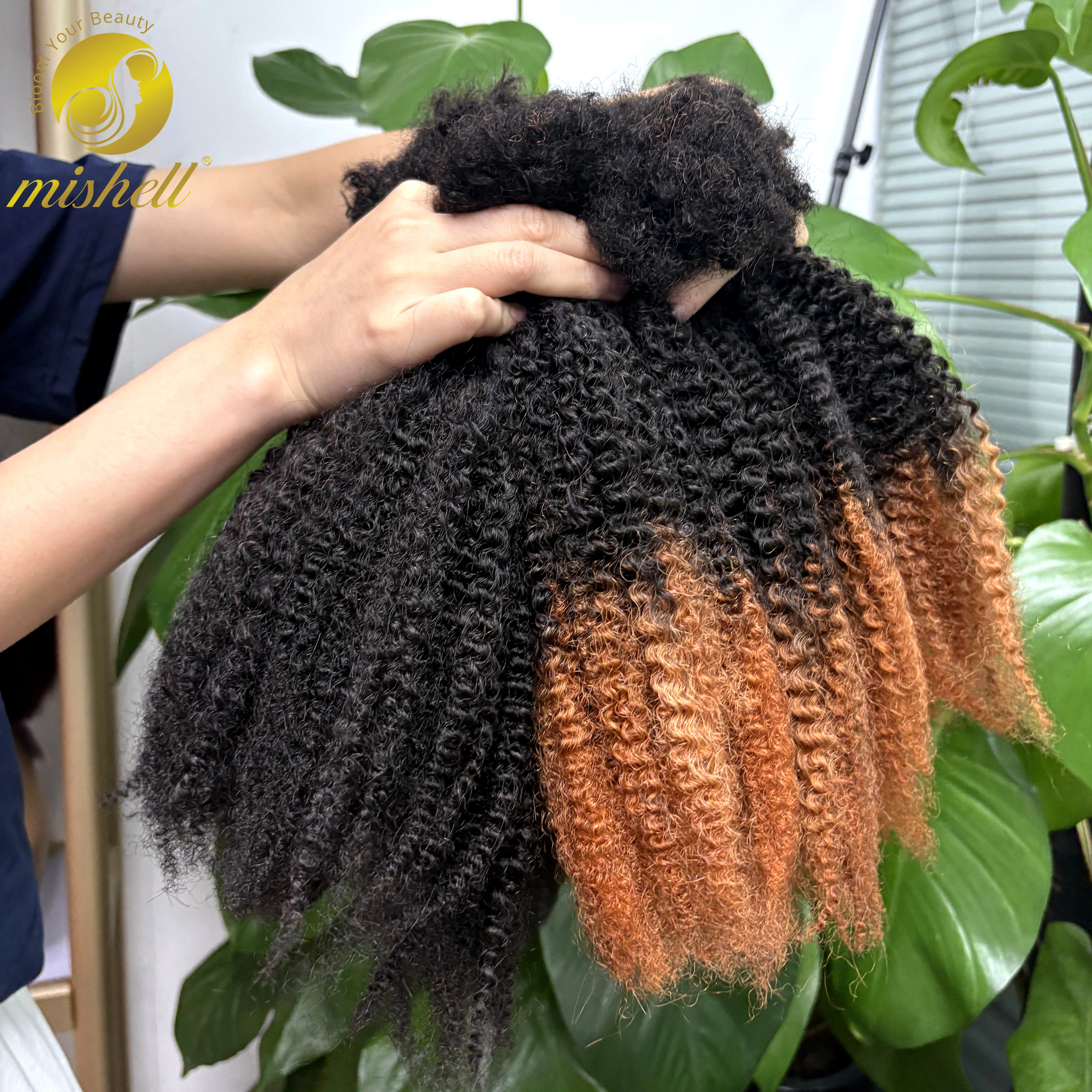 Extensions de cheveux humains bouclés afro ombrés en vrac sans trame