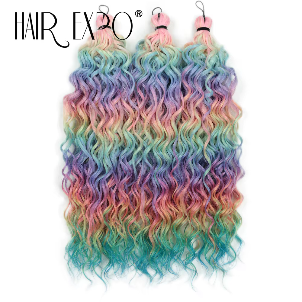 3 pièces 18 pouces Jessica cheveux vague profonde torsion synthétique Crochet