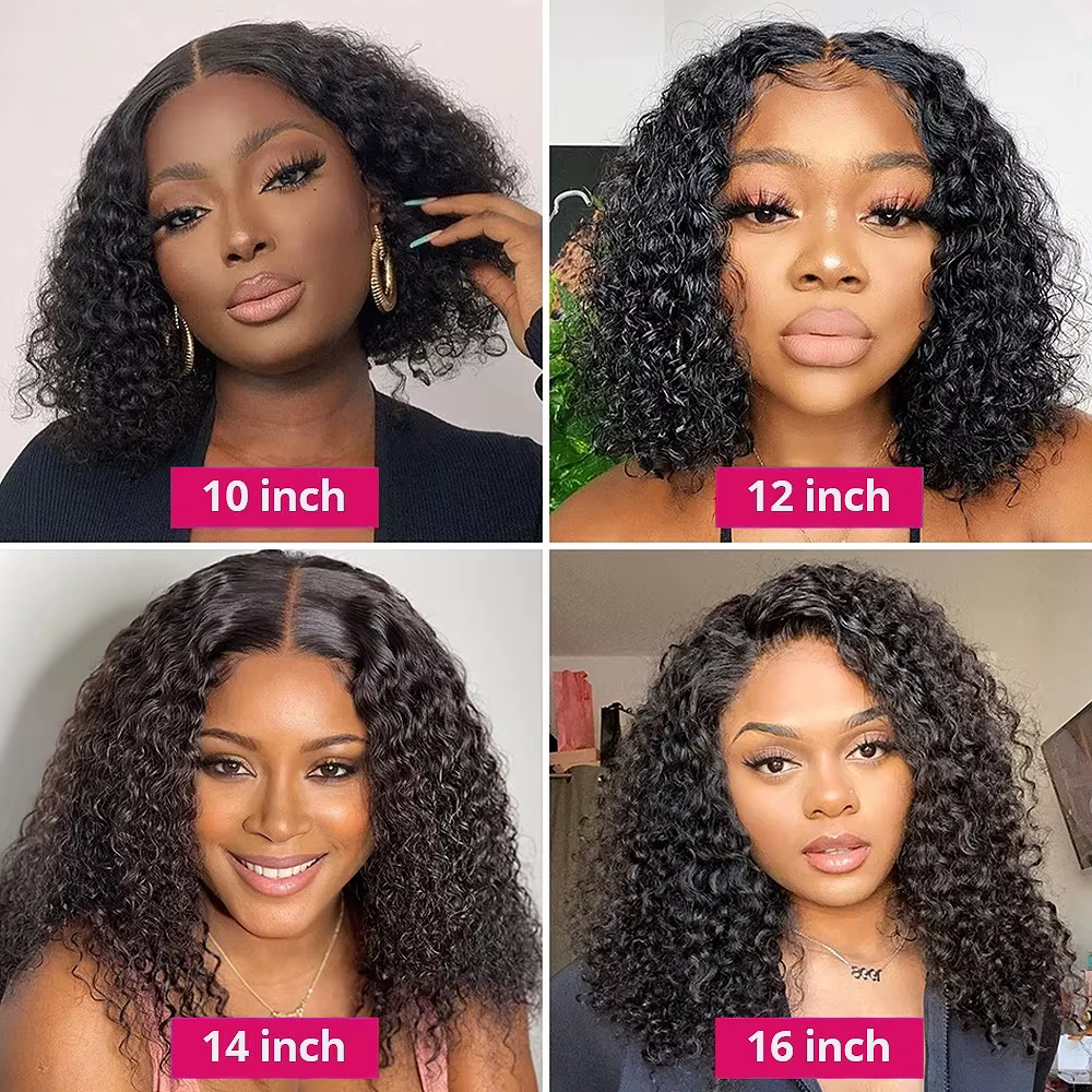 Bob Perruque Lace Wig sans colle ondulée
