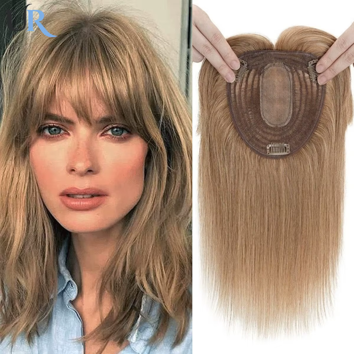 Prix de gros, perruque à clips en cheveux humains 100% fabriquée à la machine