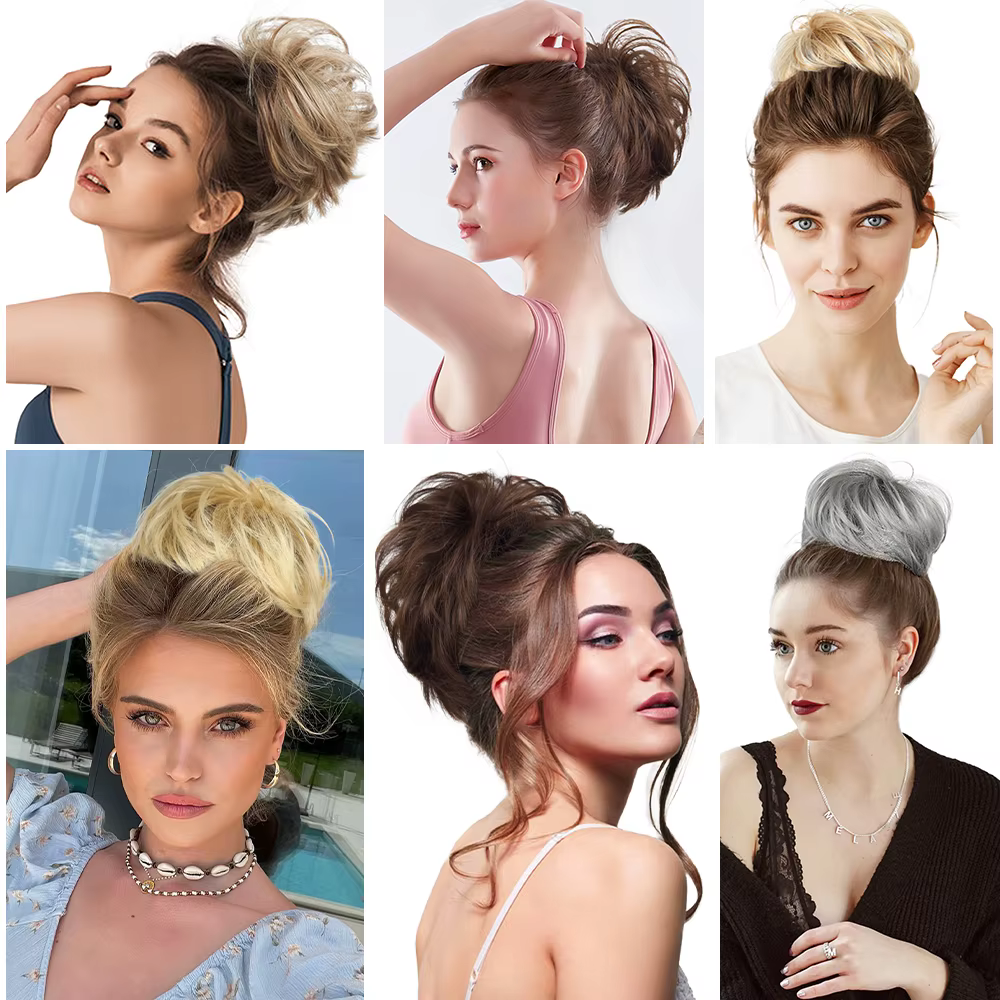 Postiche chignon décoiffé bon marché pour femme
