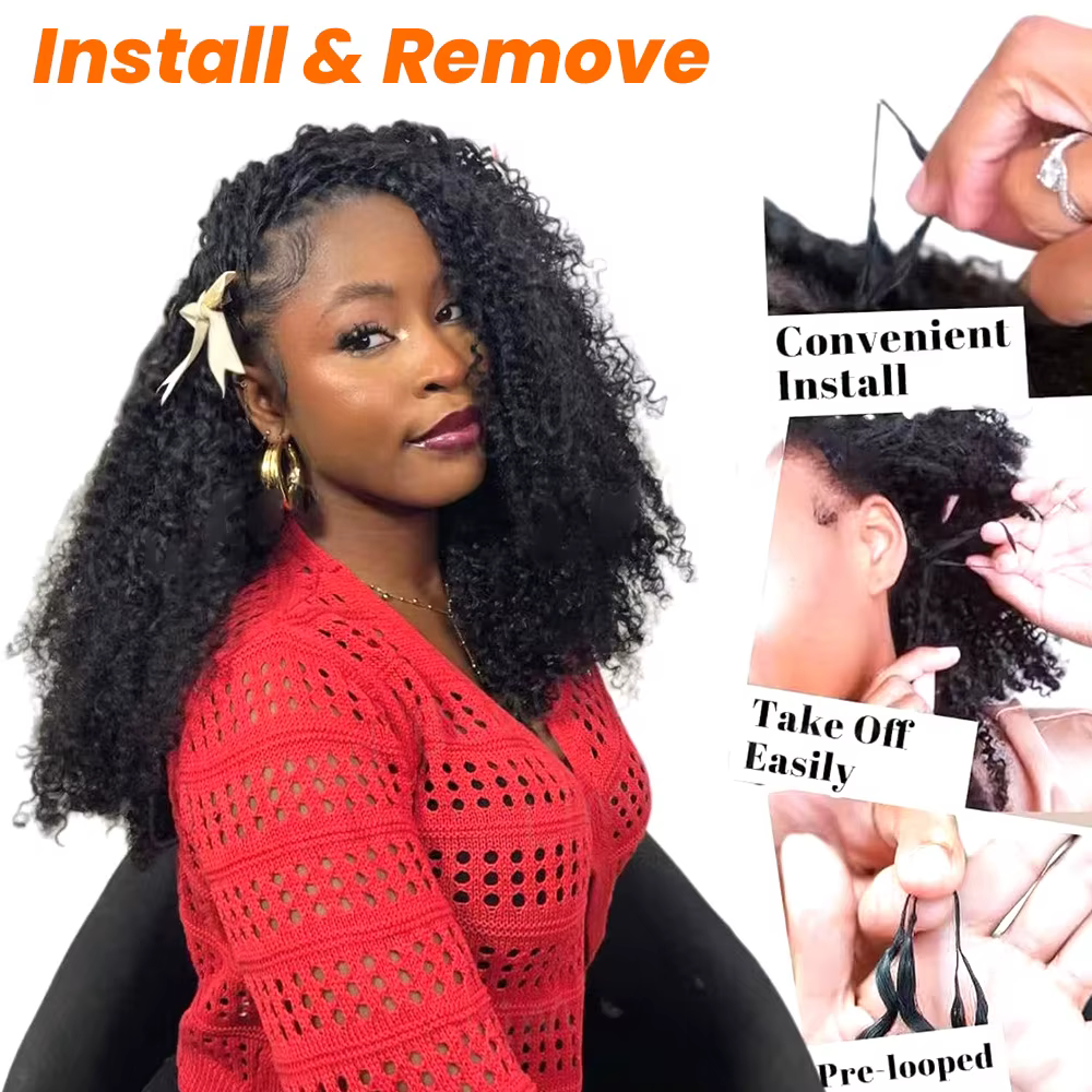 Extensions de cheveux au crochet Afro Kinky Curly de 3e génération