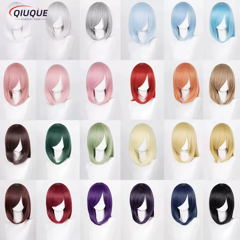 Perruque Anime Cosplay avec frange basique moyenne