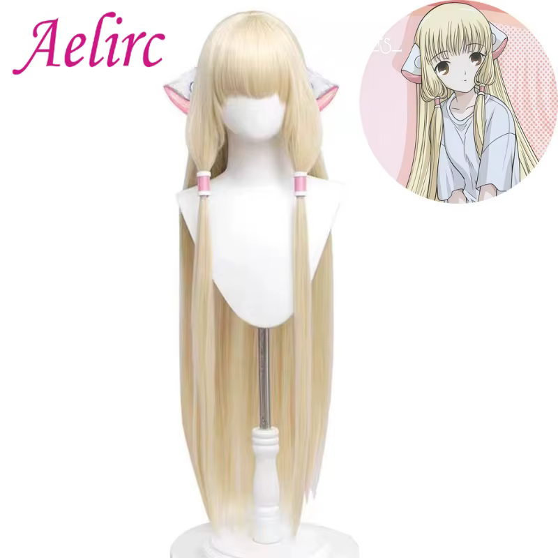 Chobits Cosplay perruque Chii Anime Coser synthétique longue perruque droite jolie fille haute qualité résistant à la chaleur fibre perruque Halloween fête