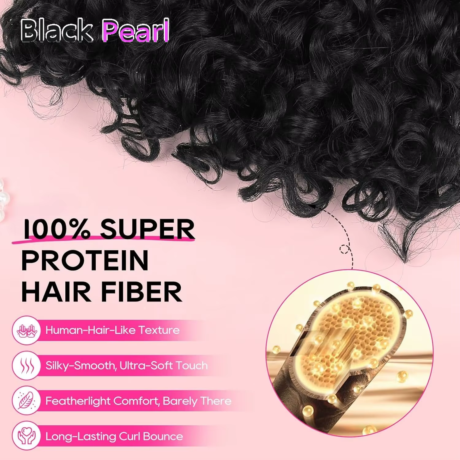 Extensions de cheveux à clipser Black Pearl Water Wave