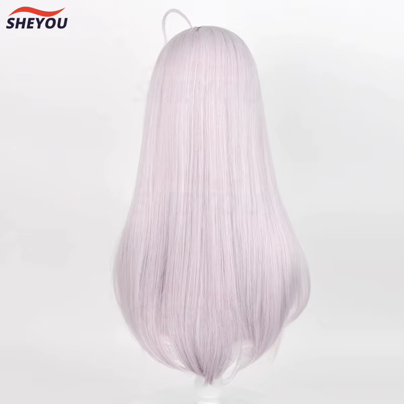 Alya-Perruque Cosplay Synthétique Longue Droite Gris Rose Alisa Mikhailova Kujou