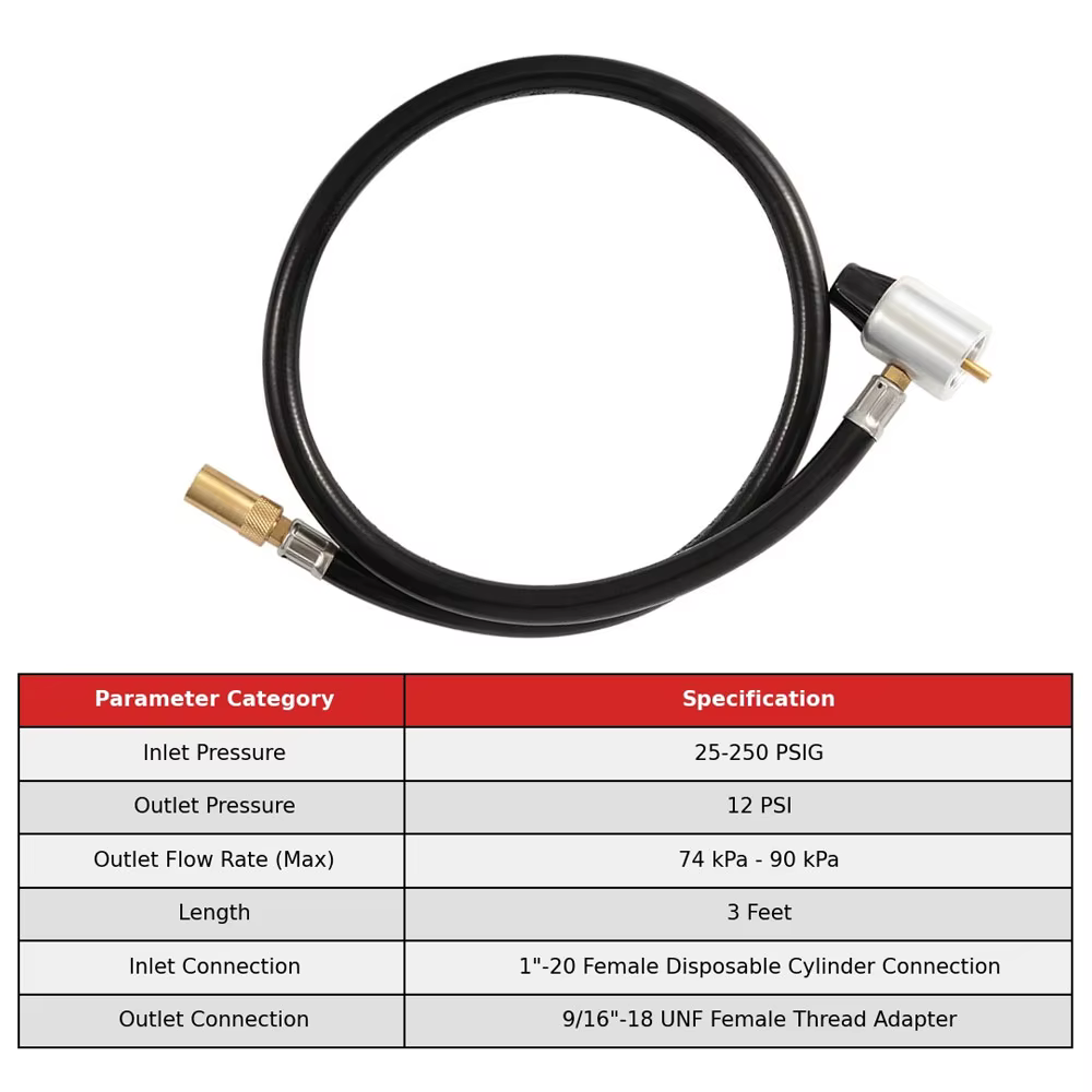 Adaptateur de tuyau d'extension pour régulateur de propane 5430, pour réservoirs de propane et cuisinières à propane